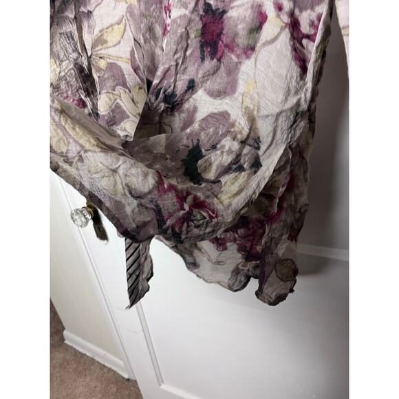 Soft Surroundings Floral Purple Western Long Sleeve Flowy Boho Tunic Top Small - Picture 5 of 7